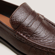 Mocassins &agrave; bouts ronds marron