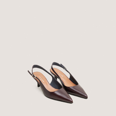 Escarpins slingbacks &agrave; petits talons bordeaux