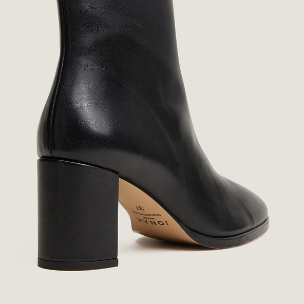 Bottines à talons et bouts arrondis en cuir noir | VIRTUOSE | Jonak