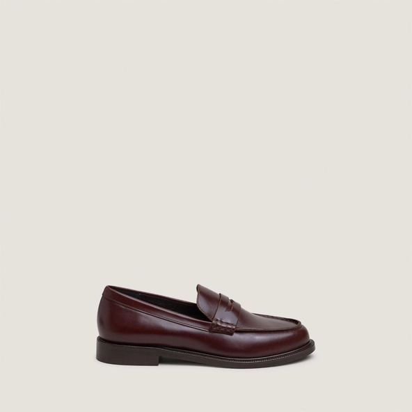 Mocassins &agrave; bouts ronds en cuir marron | DRACULA | Jonak