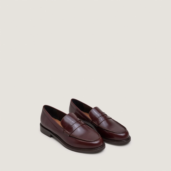 Mocassins &agrave; bouts ronds en cuir marron | DRACULA | Jonak