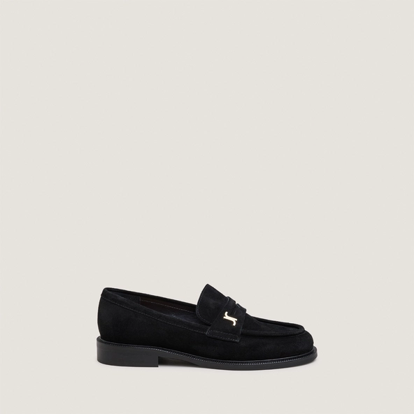 Mocassins à bouts ronds et monogrammes en croûte noire | DUEDI | Jonak