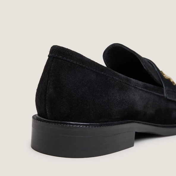Mocassins à bouts ronds et monogrammes en croûte noire | DUEDI | Jonak