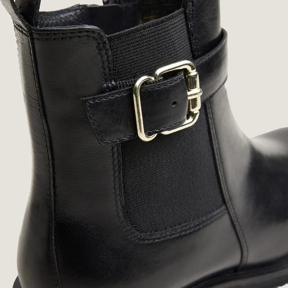 Boots à boucles et semelles crantées en cuir noir | AGILE | Jonak