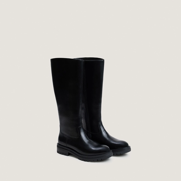 Bottes à semelles crantées en cuir noir | AGILUS | Jonak