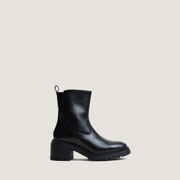 Boots à semelles crantées en cuir noir | ASTRE | Jonak