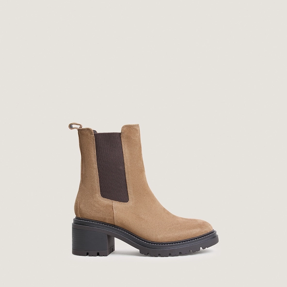 Boots chelsea et semelles crantées en croûte beige | ASTROS | Jonak