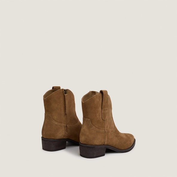 Bottines &agrave; petits talons en cro&ucirc;te tabac | TALY | Jonak