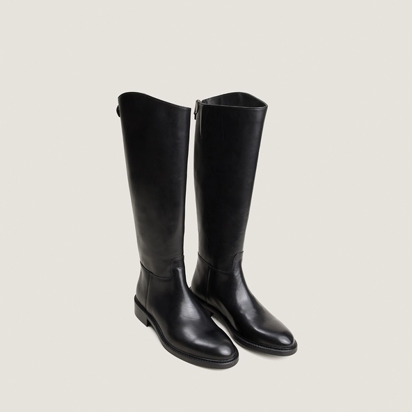 Bottes à petits talons en cuir noir | RUTH | Jonak