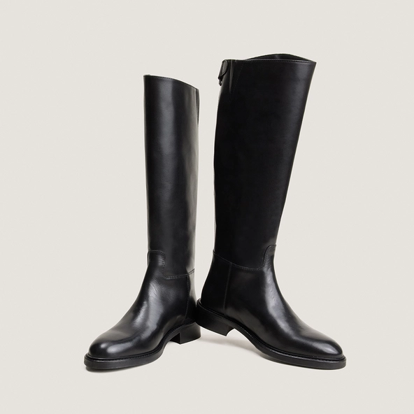 Bottes à petits talons en cuir noir | RUTH | Jonak