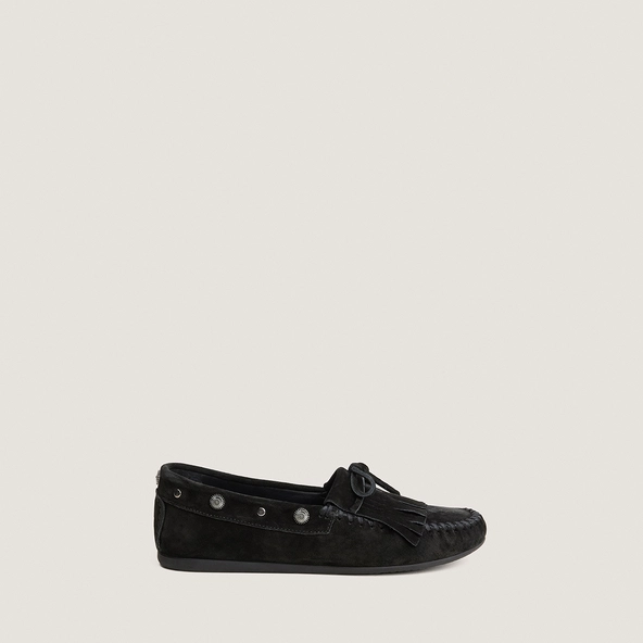 Mocassins souples &agrave; lacets en cro&ucirc;te noir | LOUISON | Jonak