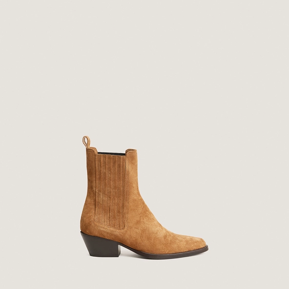 Bottines &agrave; &eacute;lastiques et bouts pointus en croute taupe | LYSANDRE | Jonak
