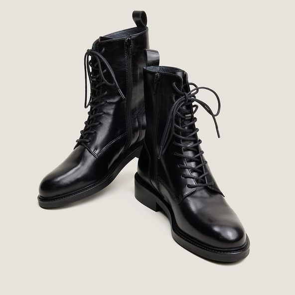 Boots à lacets en cuir noir | DESTON | Jonak
