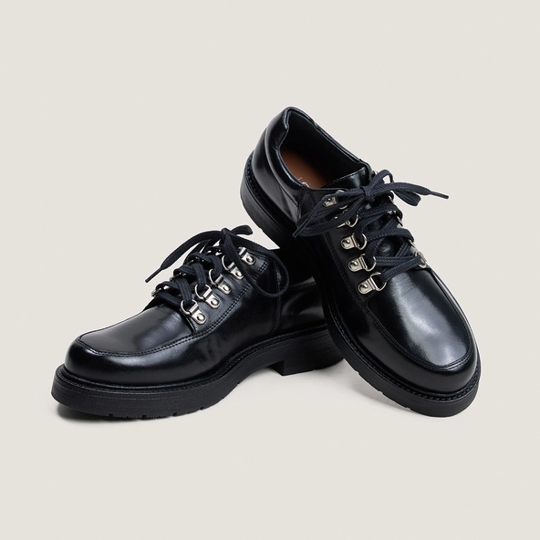 Derbies à lacets en cuir noir | DOEILLET | Jonak