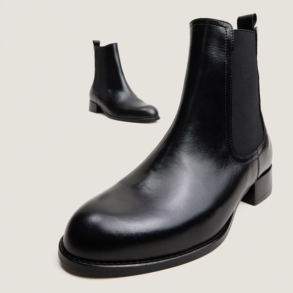 Boots &agrave; &eacute;lastiques en cuir noir | ASTRELLE | Jonak