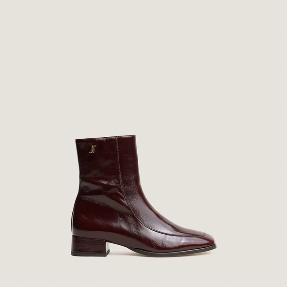 Bottines à bouts carrés en cuir vieilli chocolat | VAREL | Jonak