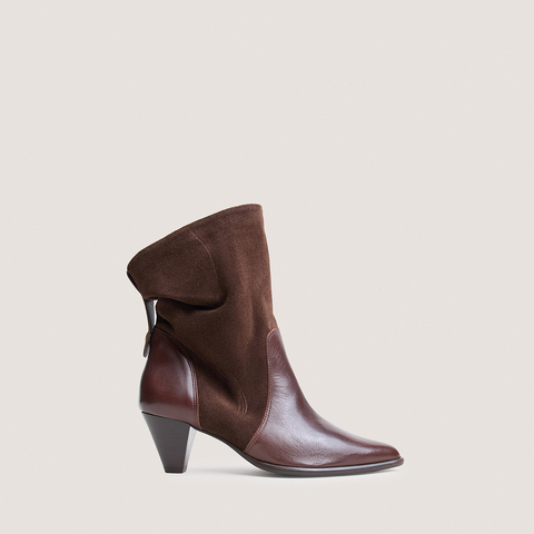 Bottines &agrave; bouts pointus marron