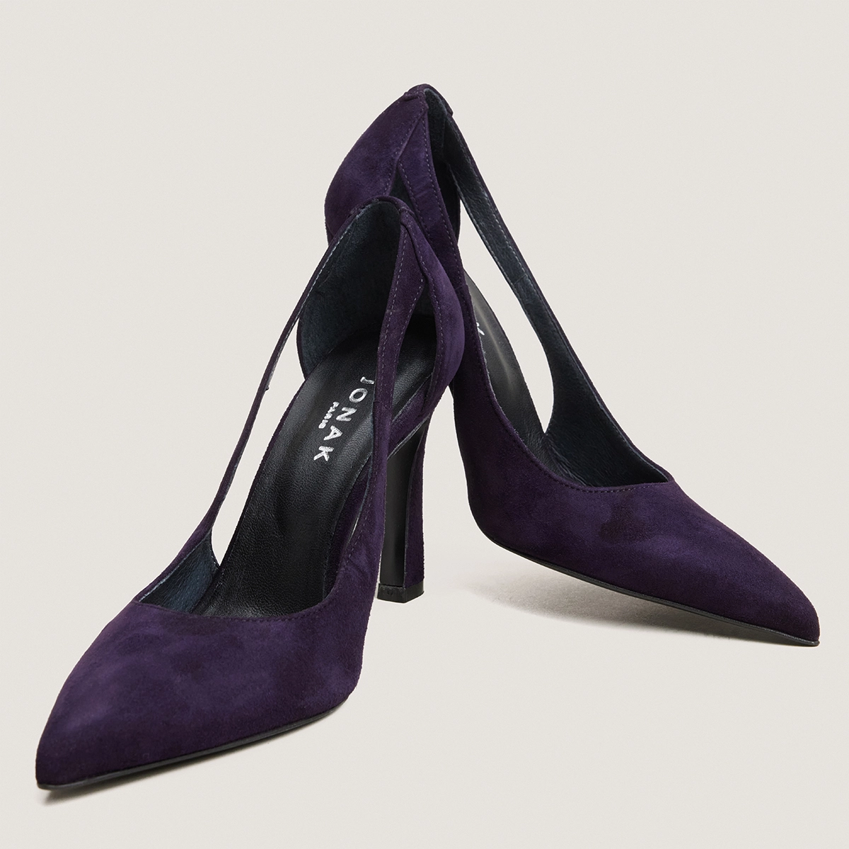 Escarpins à talons et bouts pointus en velours violet | DEDGAR | Jonak