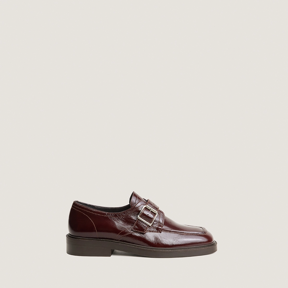 Derbies à boucle en cuir vieilli chocolat | DAMELIA | Jonak