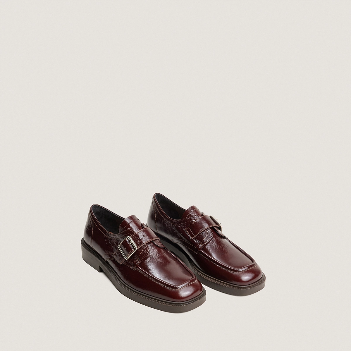 Derbies à boucle en cuir vieilli chocolat | DAMELIA | Jonak