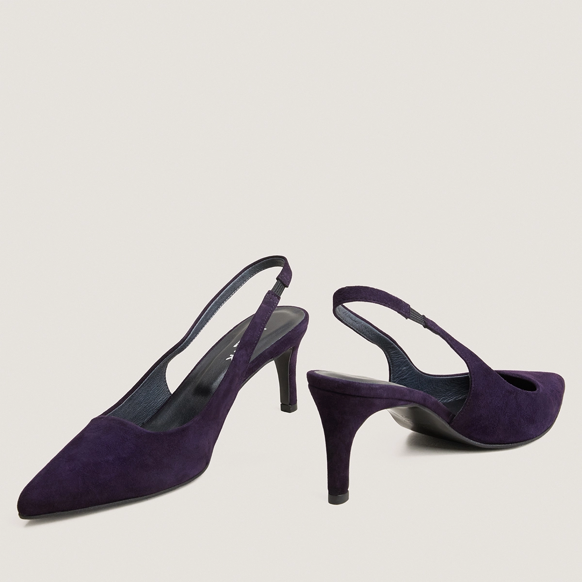 Escarpins &agrave; talon en velours violet | DIAMANTELLE | Jonak