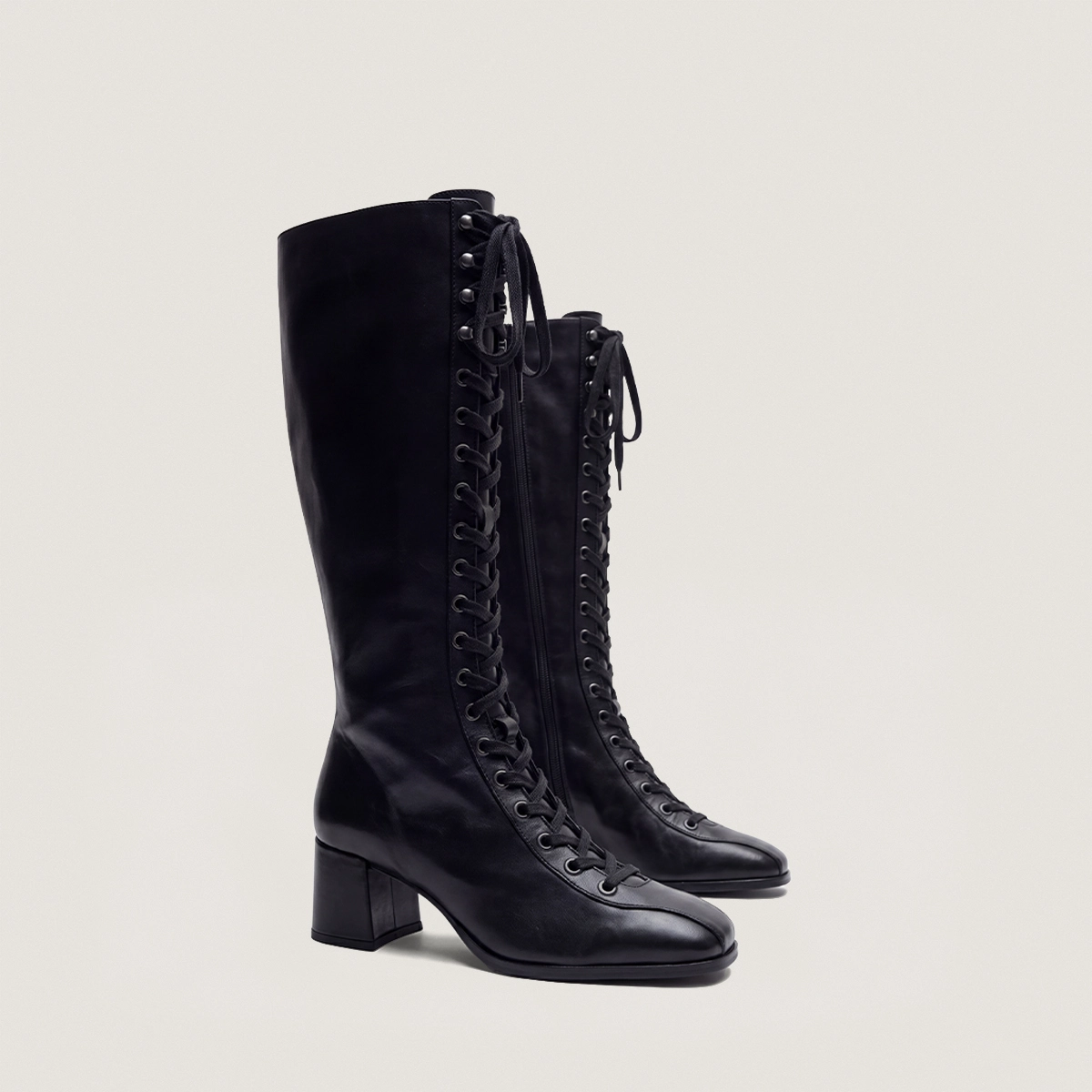 Bottes à talons en cuir noir | VISION | Jonak