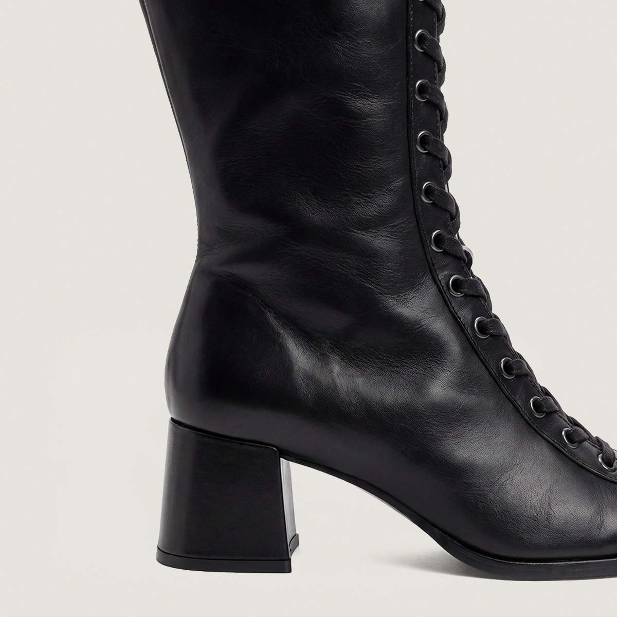 Bottes à talons en cuir noir | VISION | Jonak
