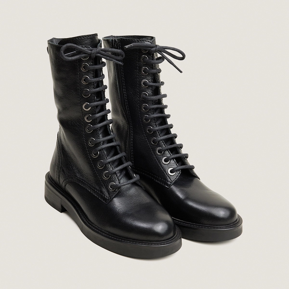 Boots à talons en cuir grainé noir | APHELIE | Jonak