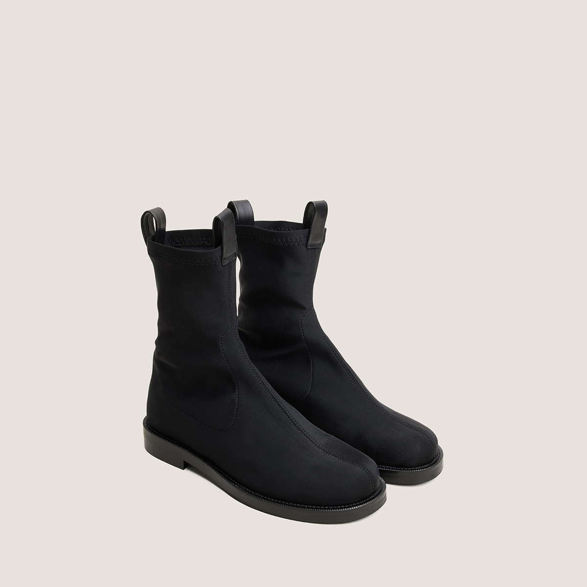 Boots &agrave; bouts ronds en textile stretch noir | DAMI | Jonak