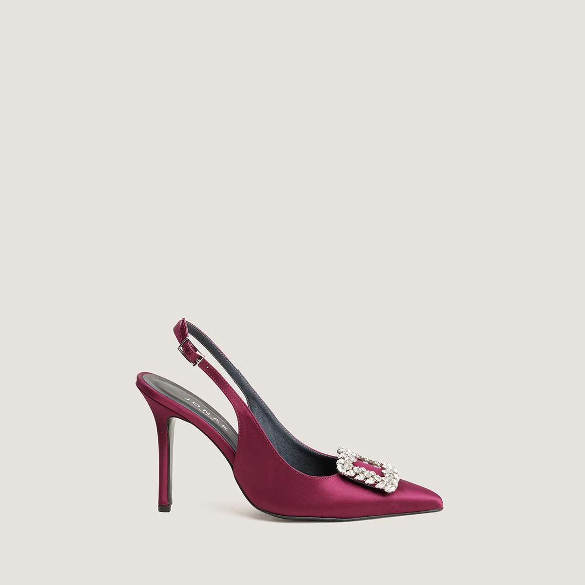Escarpins slingbacks à bouts pointus en satin bordeaux | DOVELUS | Jonak