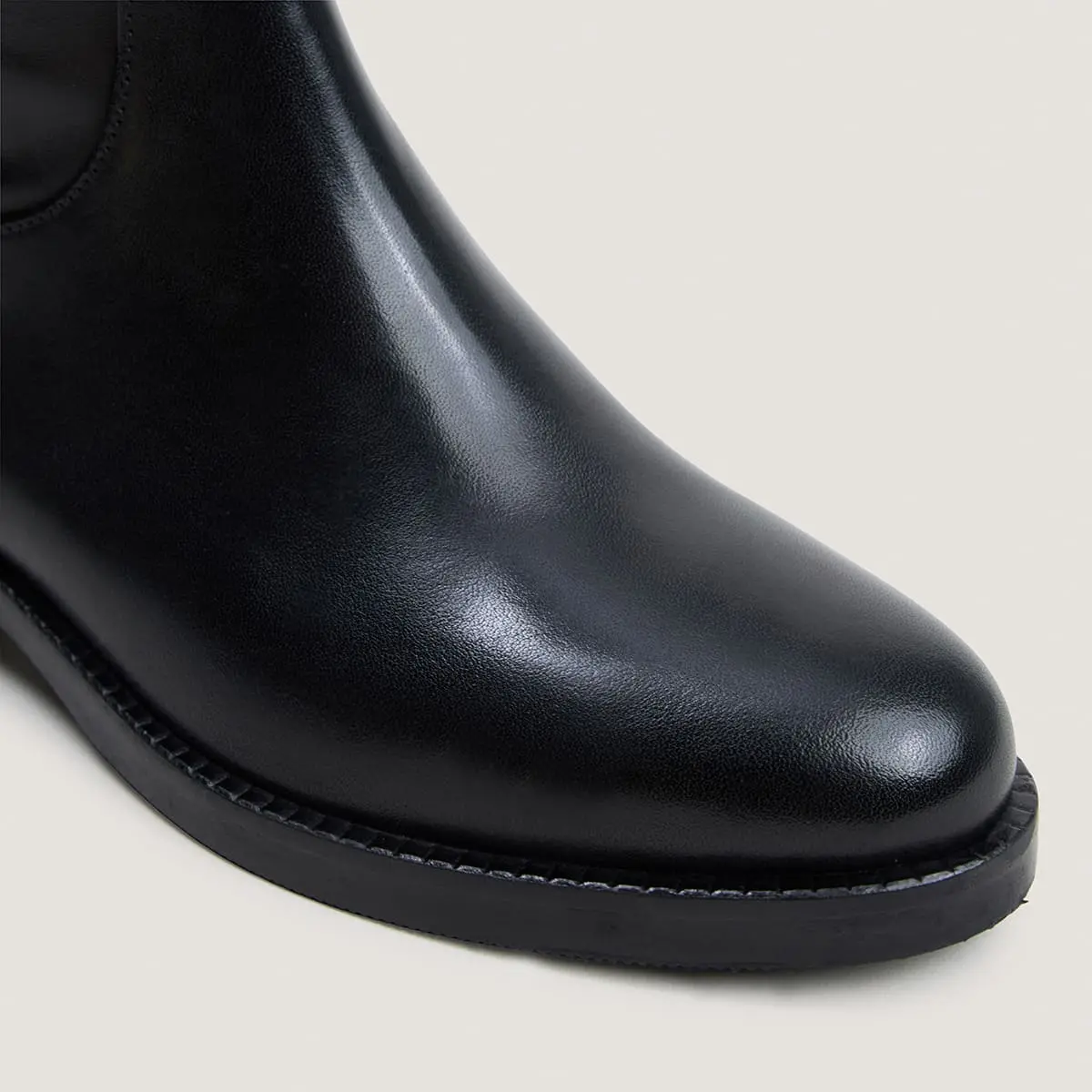 Bottes à talons en cuir noir taille mollet M | FLEUR | Jonak