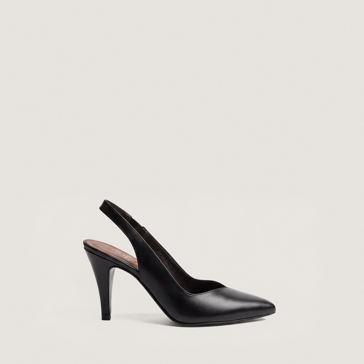 Escarpins slingbacks et à bouts pointus en cuir noir | DILETTO | Jonak
