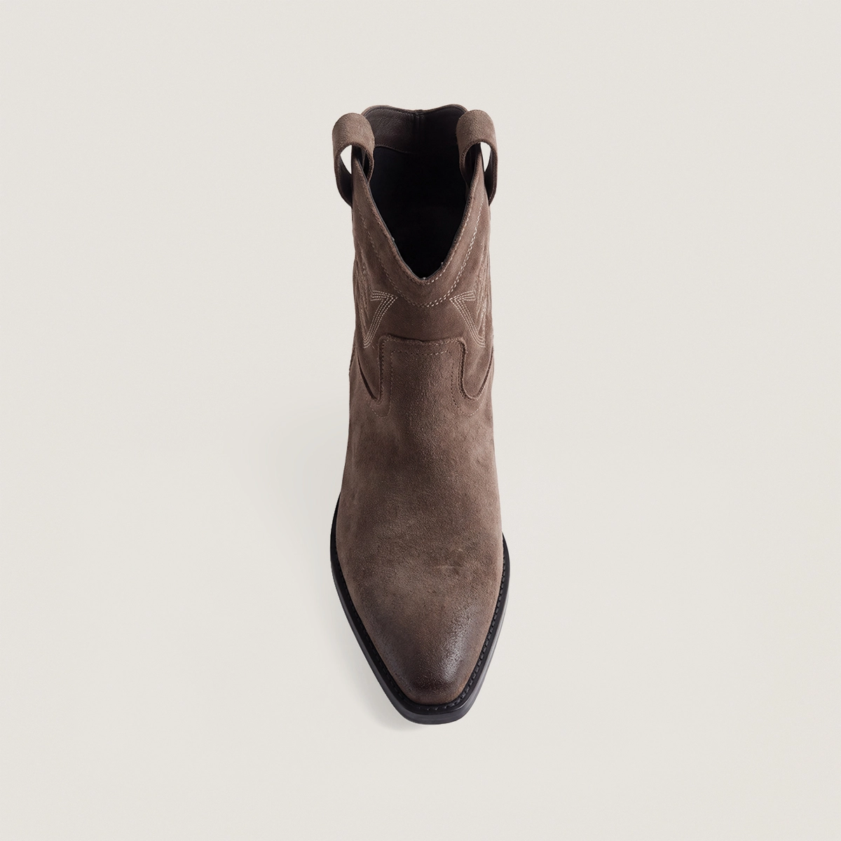 Bottines à bouts pointus en croûte taupe | DELUS | Jonak