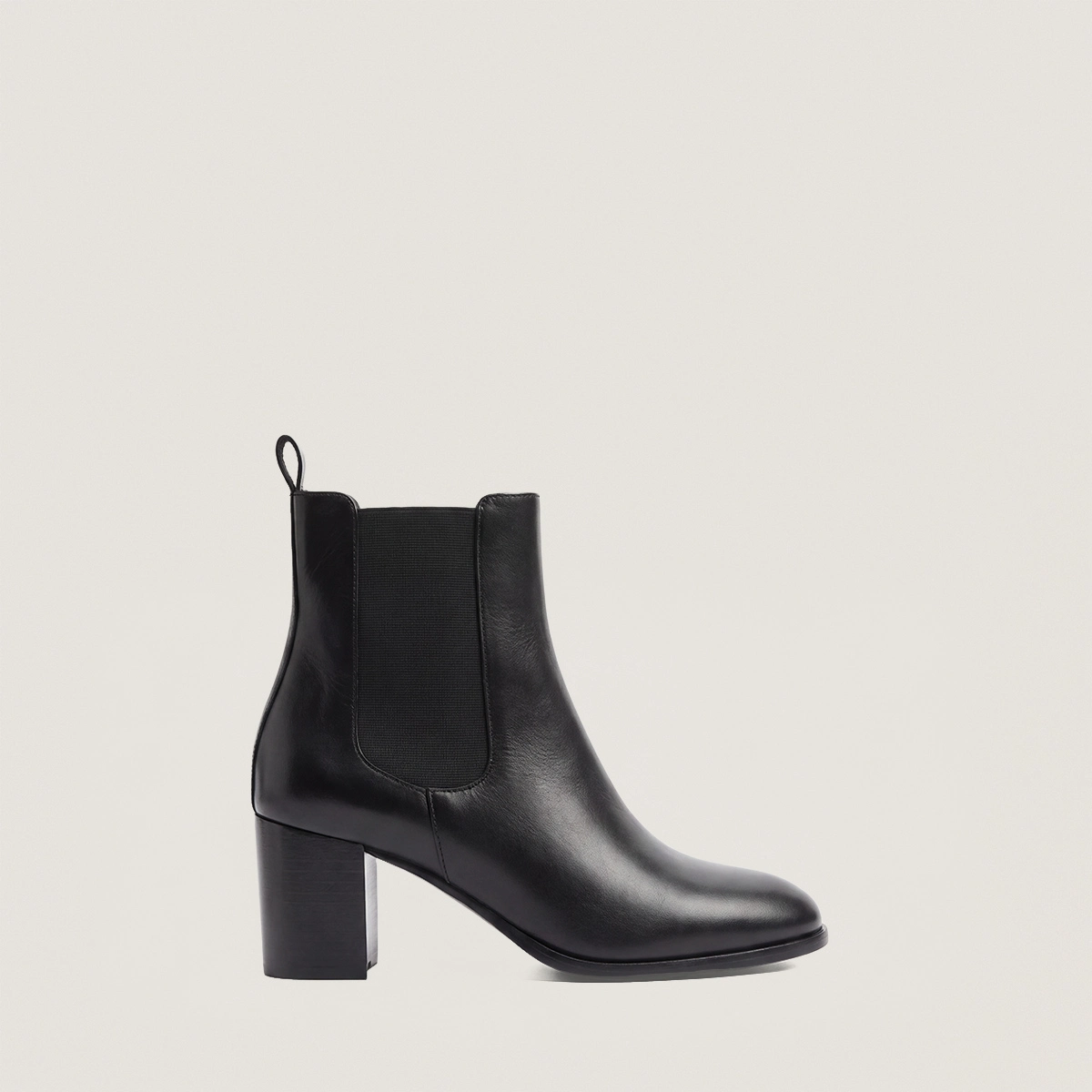 Boots à bouts ronds en cuir noir | DIBRE | Jonak