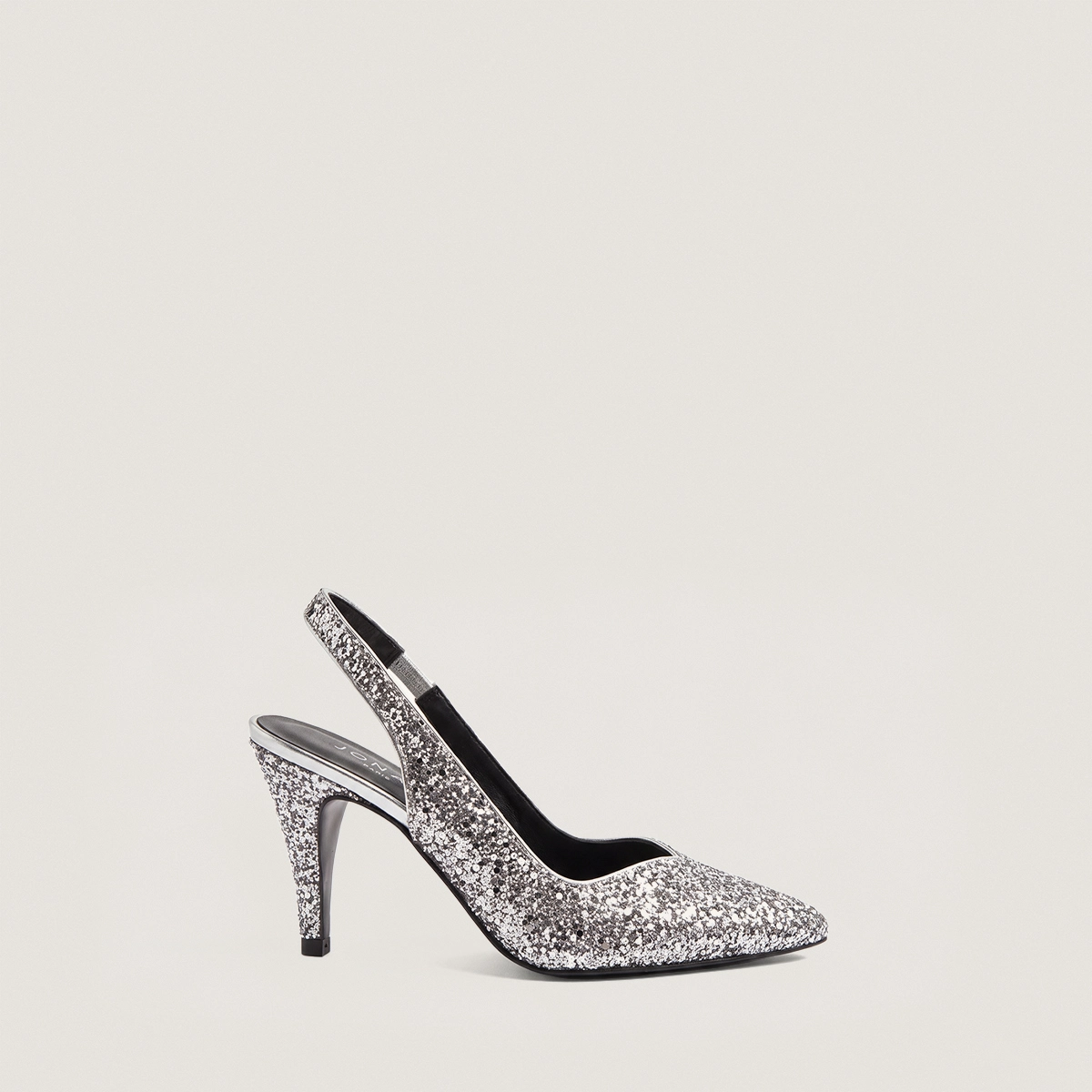 Escarpins slingbacks et à bouts pointus en glitter argent | DILETTO | Jonak