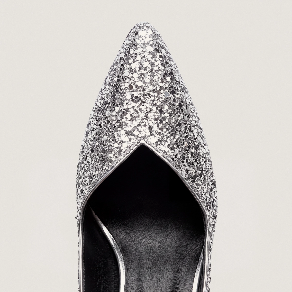 Escarpins slingbacks et à bouts pointus en glitter argent | DILETTO | Jonak