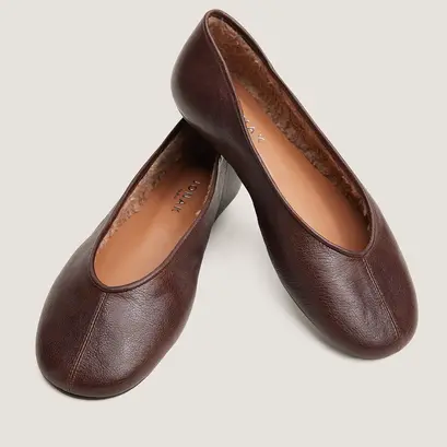 Ballerines à bouts ronds marron