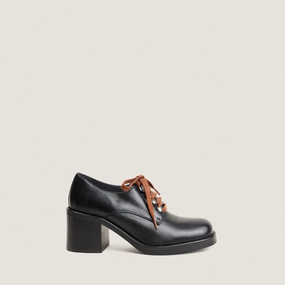 Derbies &agrave; talon en cuir noir | DIVALUS | Jonak