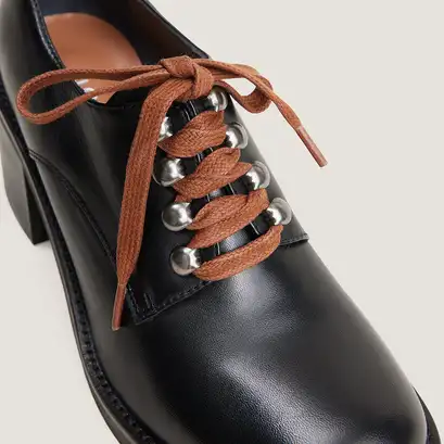 Derbies &agrave; talon en cuir noir | DIVALUS | Jonak