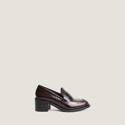 Mocassins à talon bordeaux