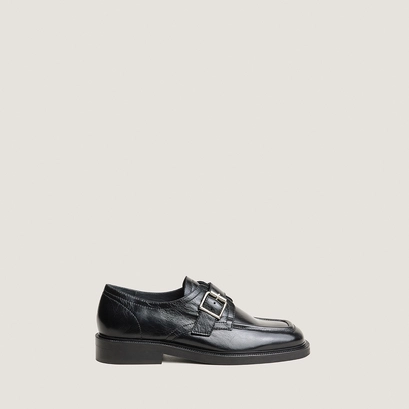 Derbies &agrave; boucle en cuir vieilli noir | DAMELIA | Jonak