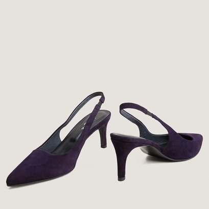 Escarpins &agrave; talon en velours violet | DIAMANTELLE | Jonak