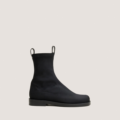 Boots &agrave; bouts ronds en textile stretch noir | DAMI | Jonak