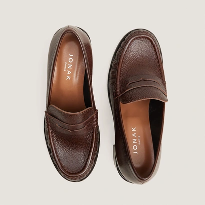 Mocassins à talon marron