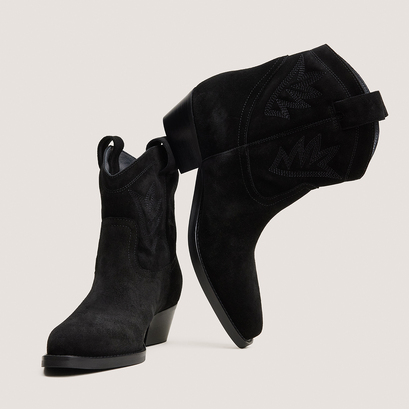 Bottines &agrave; bouts pointus en cro&ucirc;te noire | DELUS | Jonak