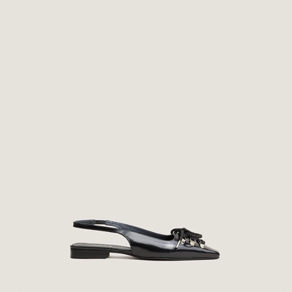 Ballerines slingbacks à lacets noir