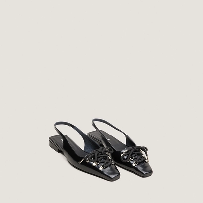 Ballerines slingbacks à lacets noir