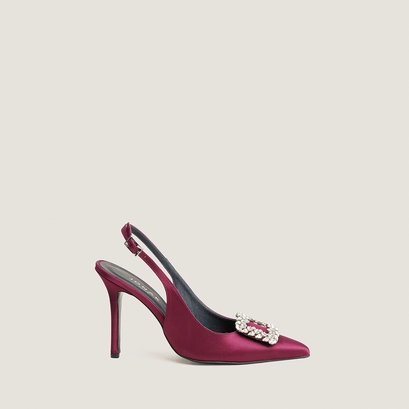 Escarpins slingbacks à bouts pointus bordeaux