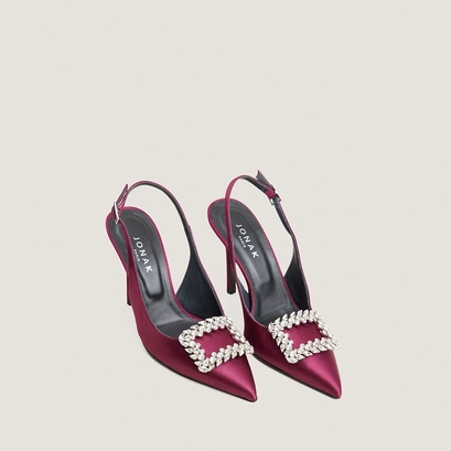 Escarpins slingbacks à bouts pointus bordeaux