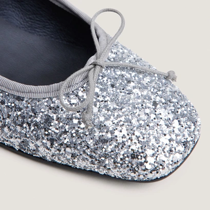 Ballerines à bouts ronds argent